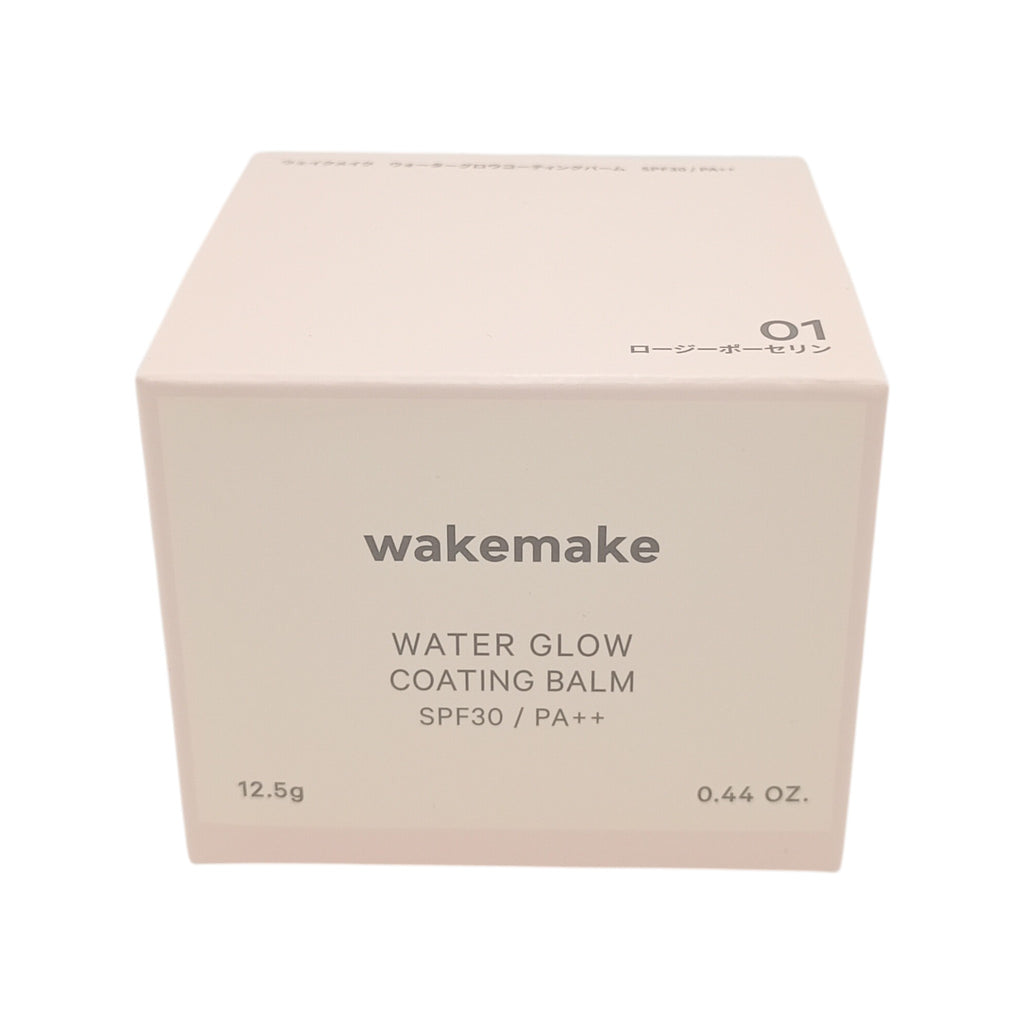 wakemake(ウェイクメイク) ウォーターグロウコーティングバーム01 ロージーポーセリン バームファンデーション  ブラシ付き クッションファンデ